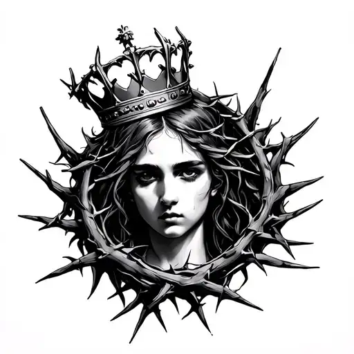 Crown Of Thorns With Royal Crown