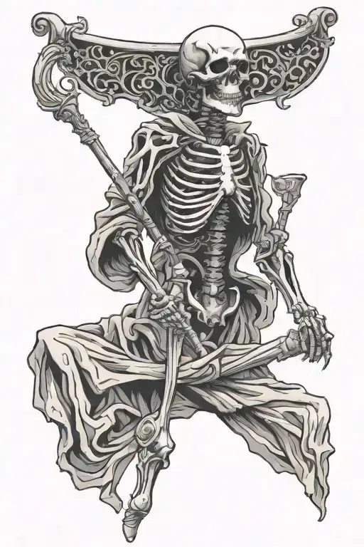 Skeleton In Clothes With A Staff