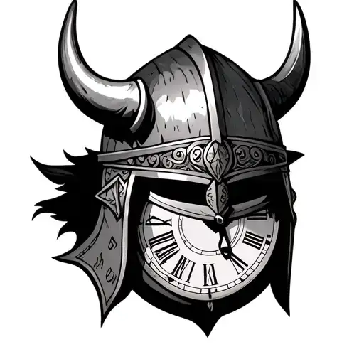 Viking Helmet And Clock