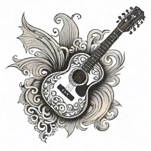Acoustic Guitar Asterisk Background