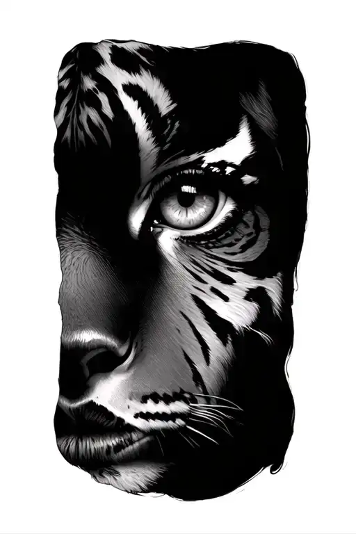 Tiger Eyes And A Woman's Eye