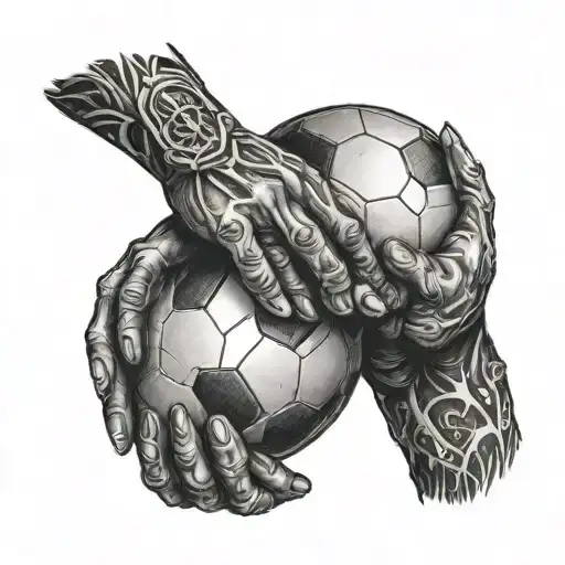 Football Hands Holding Each Other