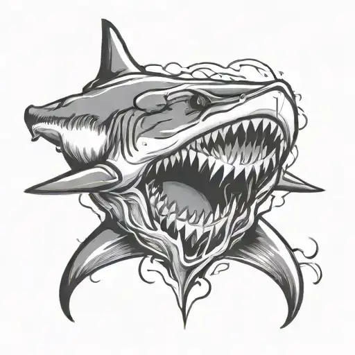 Shark Biting Heart Shape