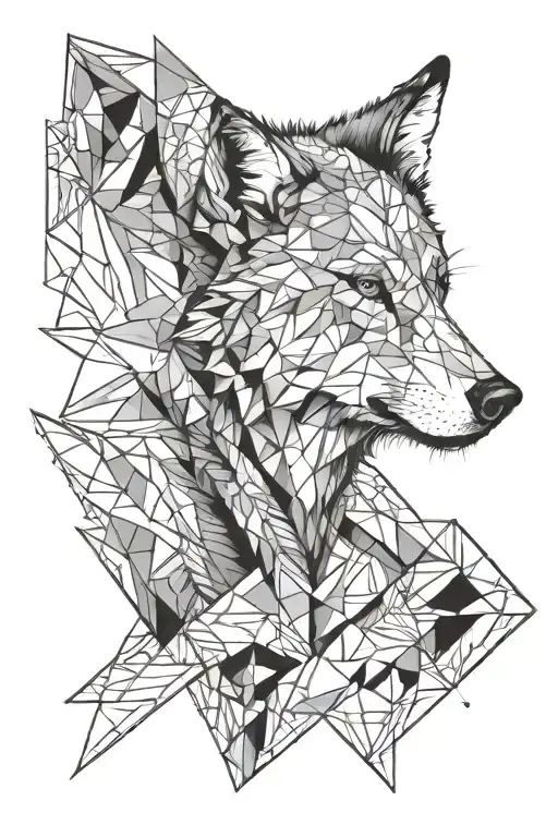 Wolf Half Geometric Half Realistic