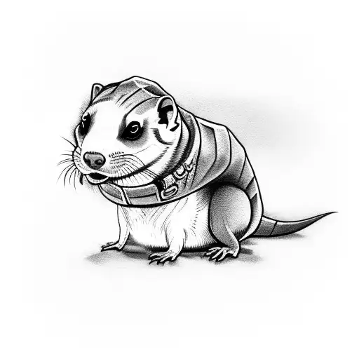 Ferret In A Dinosaur Costume
