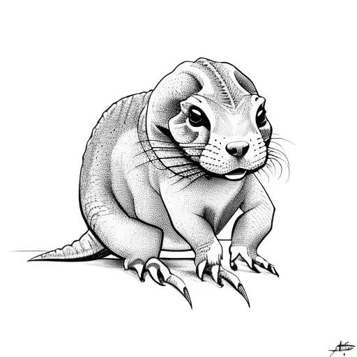 Ferret Wearing A Dinosaur Costume