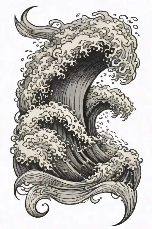 Rocky Ocean Wave Crashing