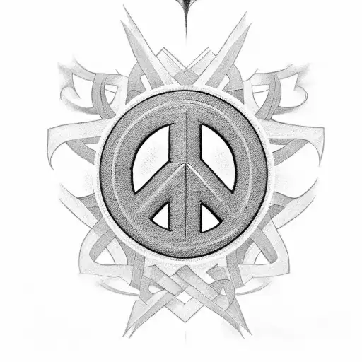 Peace Symbol With Jehovah Written Across The Top And Shalom Bottom