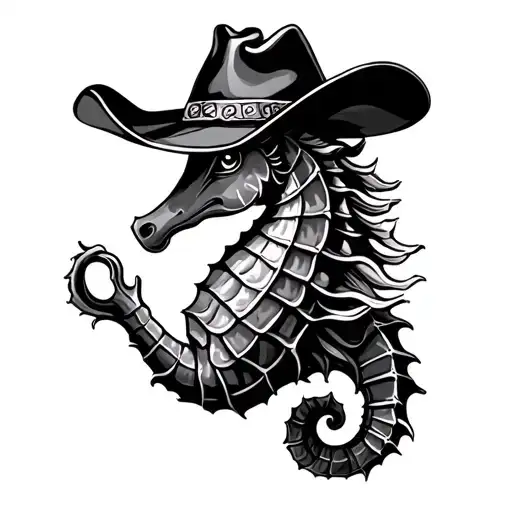 Seahorse With Cowboy Hat