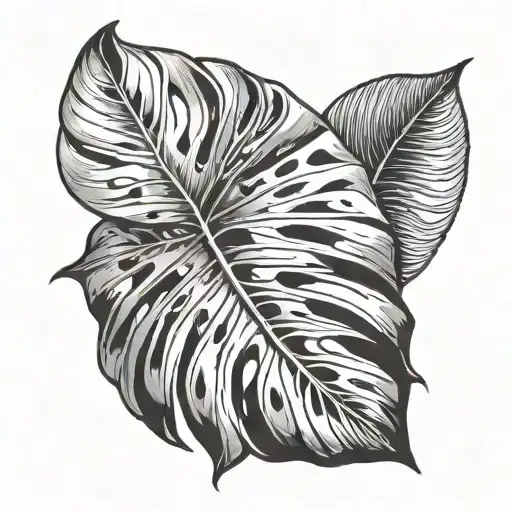 Monstera Leaf In Star