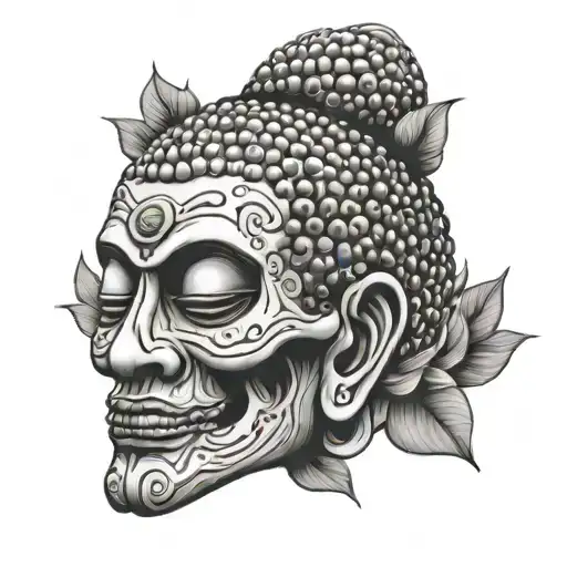 Buddha Head Of Skull Wearing