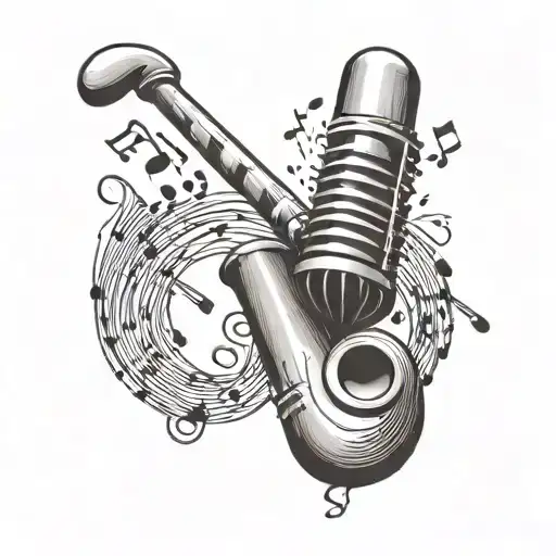 Drumstick With Music Notes