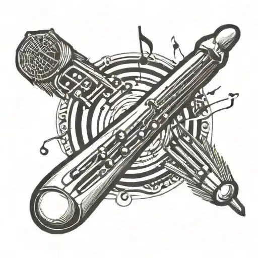 Drumstick With Music Notes