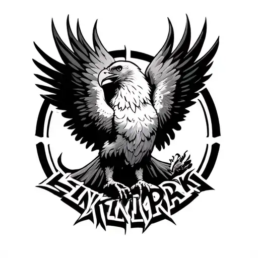 Linkin Park Hybrid Theory Logo Incorporated With Eagle Rising