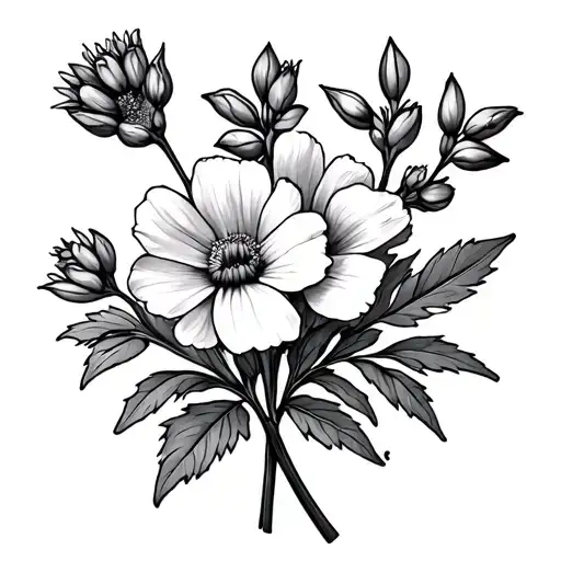 Scottish Heather Flowers And Sweat Pea Flower