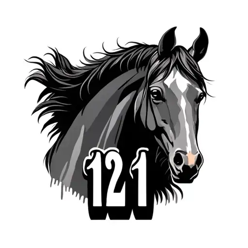 A Horse With The Number 121 Underneath