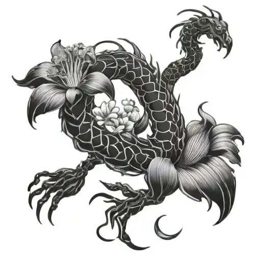 Scorpion And Pheonix Flowers Growing Inside