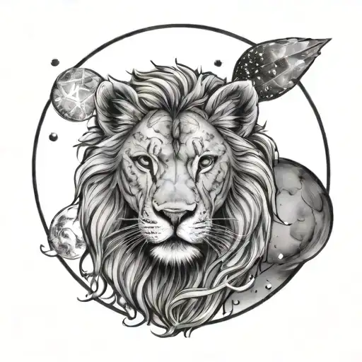 Sky Moon Stars Leo Constellation