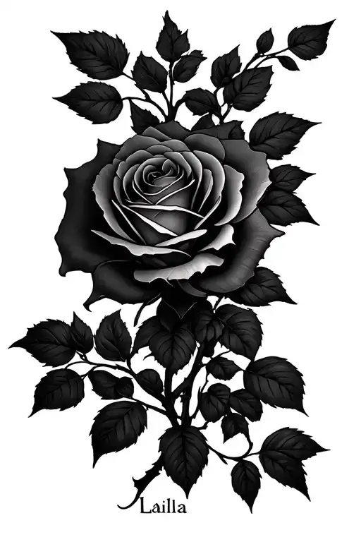 The Name Laila Tangled In The Vines Of A Rose