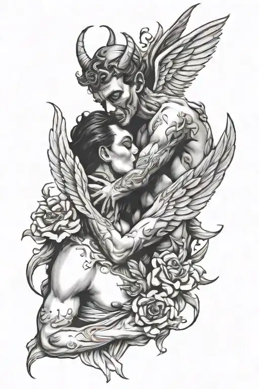 A Devil Kissing An Angel