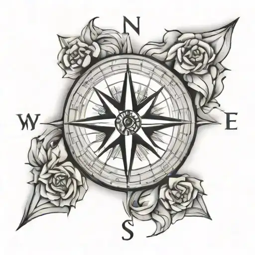 Compass Rose Contour Map