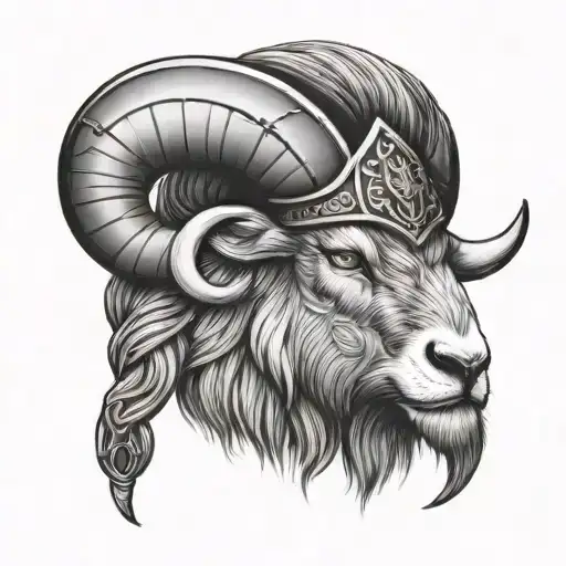 Viking Ram In Black And White