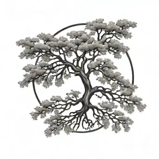 Coordinate Tattoo With A Simple Tree