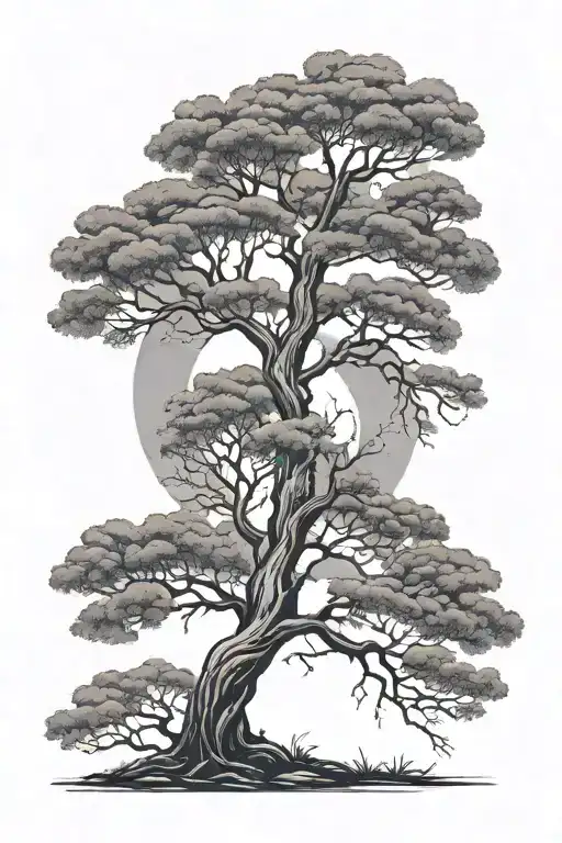 Coordinate Tattoo With A Simple Tree