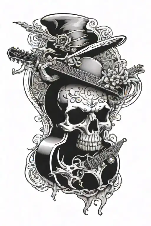 Skull Playing Guitar