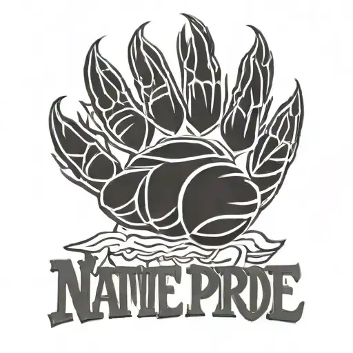 Native Pride Written In A Bear Paw Outline