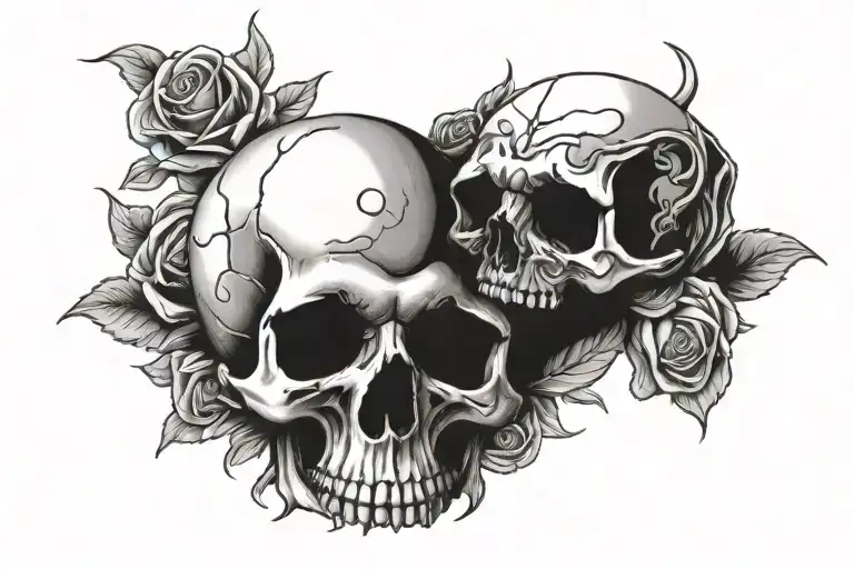 Skull Rose Pisces 11 Rh