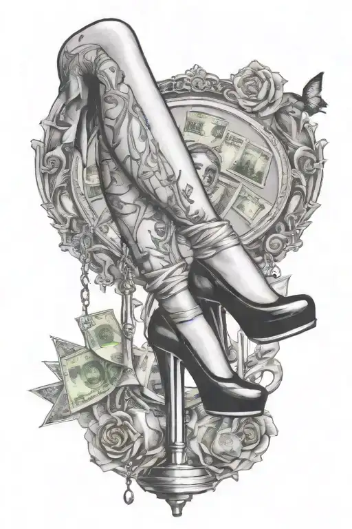 High Heels Money Pole Dance Pole