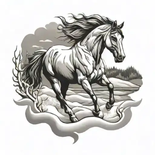 Horse Shadow Snow Nature