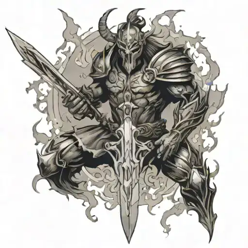 Surtr And Flaming Sword Intertwined