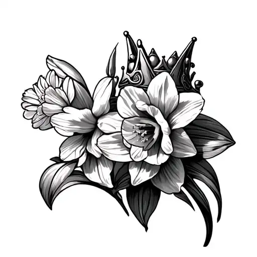 Daffodil Flowers And Crown
