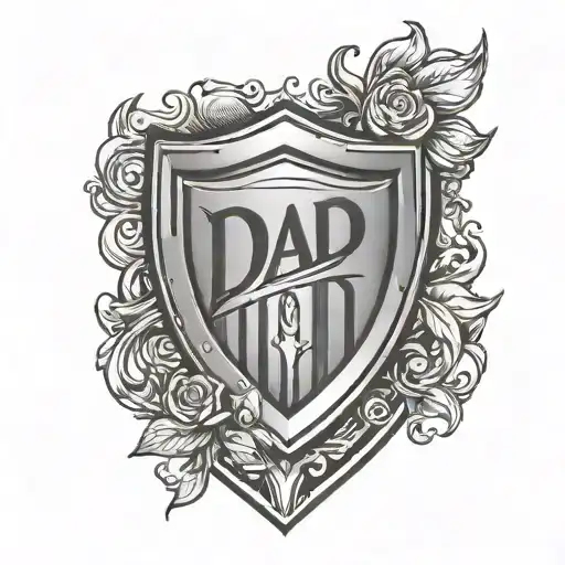 Dad Shield Heart