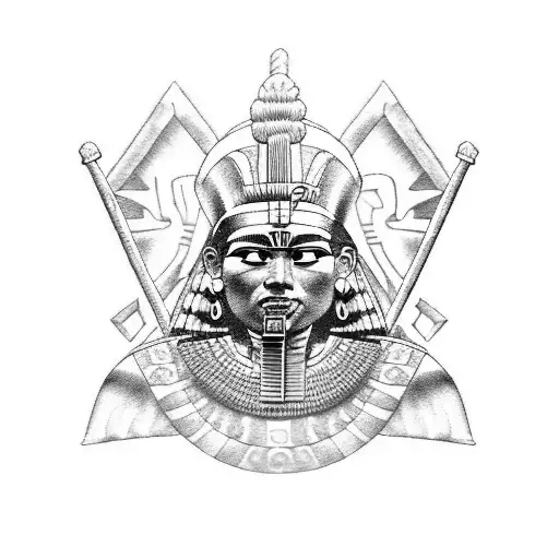 An Aztec Warrior Playing Poker With Egyptian Gods