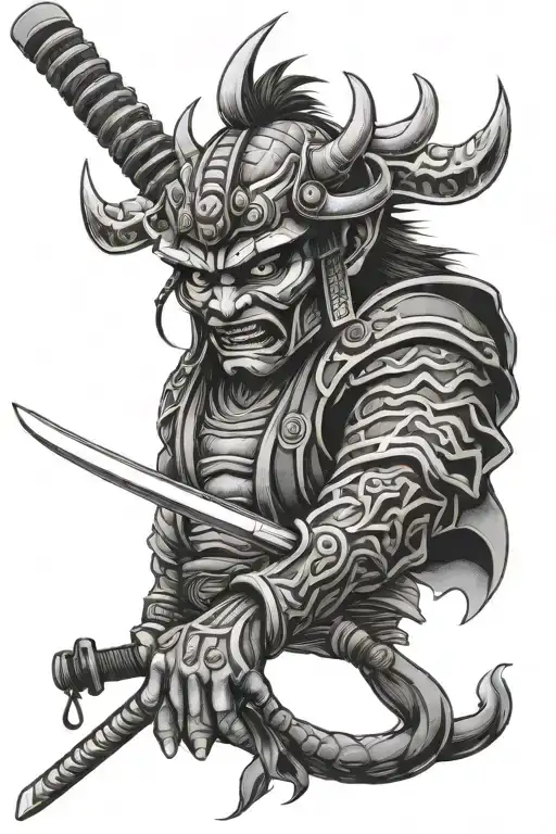 Samurai Oni Mask Katana