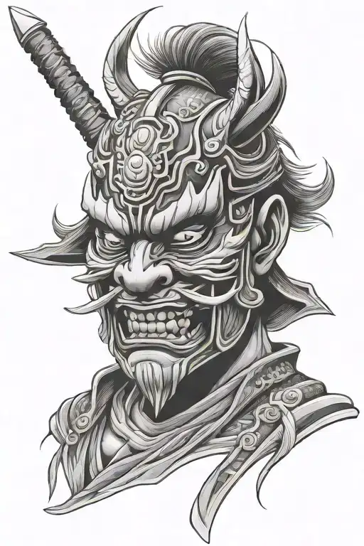 Samurai Oni Mask Katana