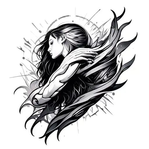 Futuristic Non-color Less Detail Black And White Arm