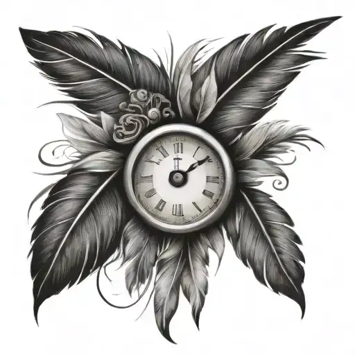 Clock With Feathers