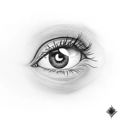 Eye With Steps A Girl And A Clock Around Eye