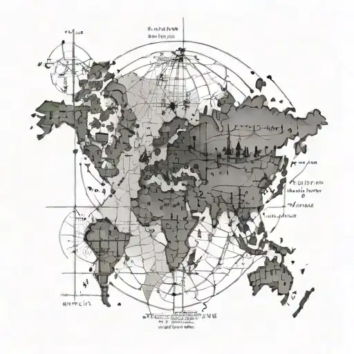World Map With Coordinates Written Underneath