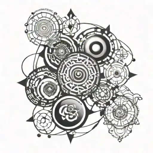 5 Pc Conected Each Circle