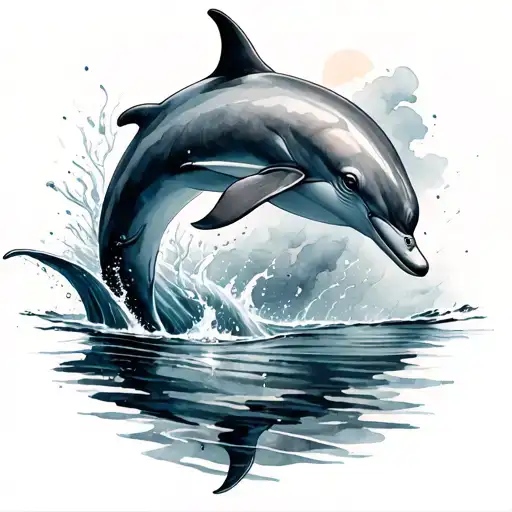 Water Color Dolphins