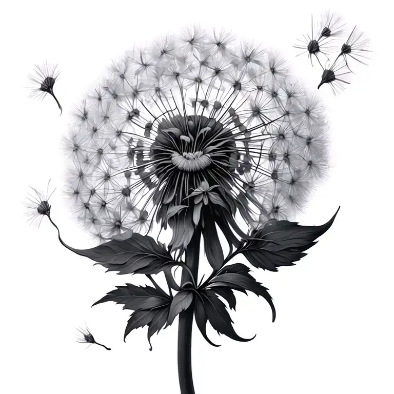 2 Dandelion Flower Blowing In Wind