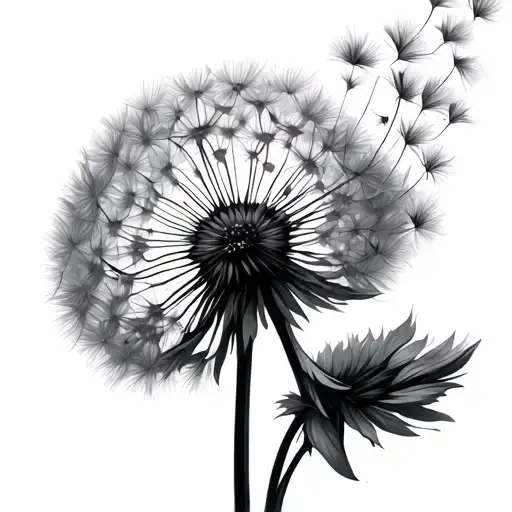 Dandelion Flower Blowing In Wind