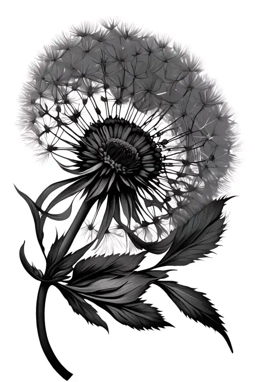 Dandelion Flower Blowing In Wind