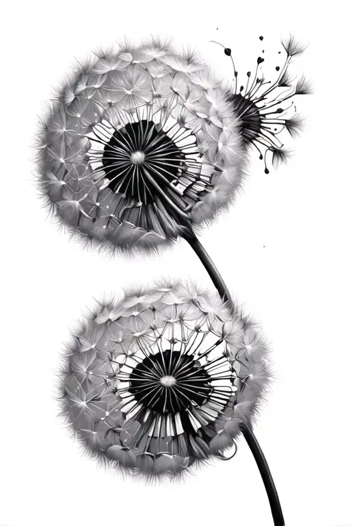 Dandelion Flower Blowing In Wind