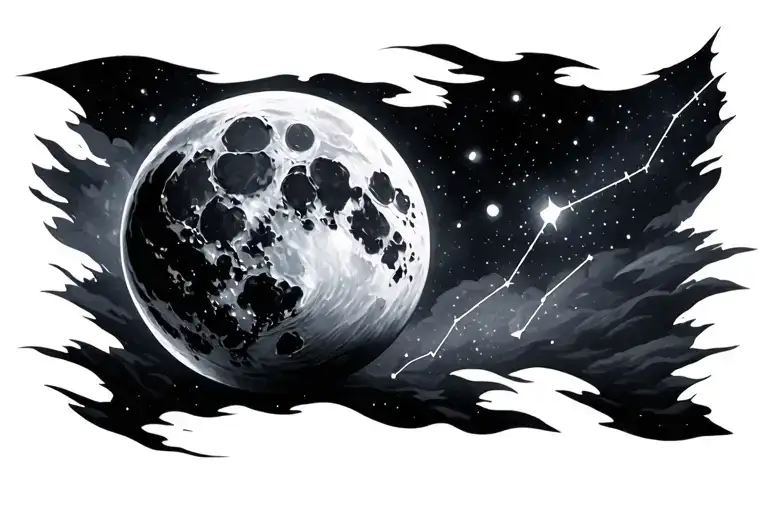Moon And Constellation